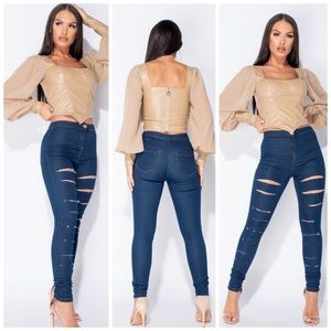 •Gettin’ Ripped•Jeggings (Dark Indigo Edition)